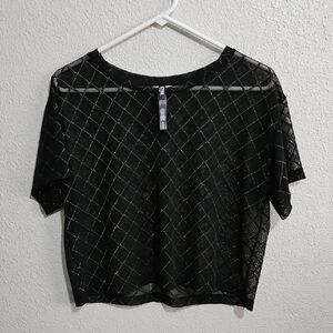 Black and Gold Sheer Women's Top